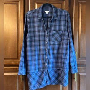 J. Jill Blue Checkered Plaid Women's Tunic